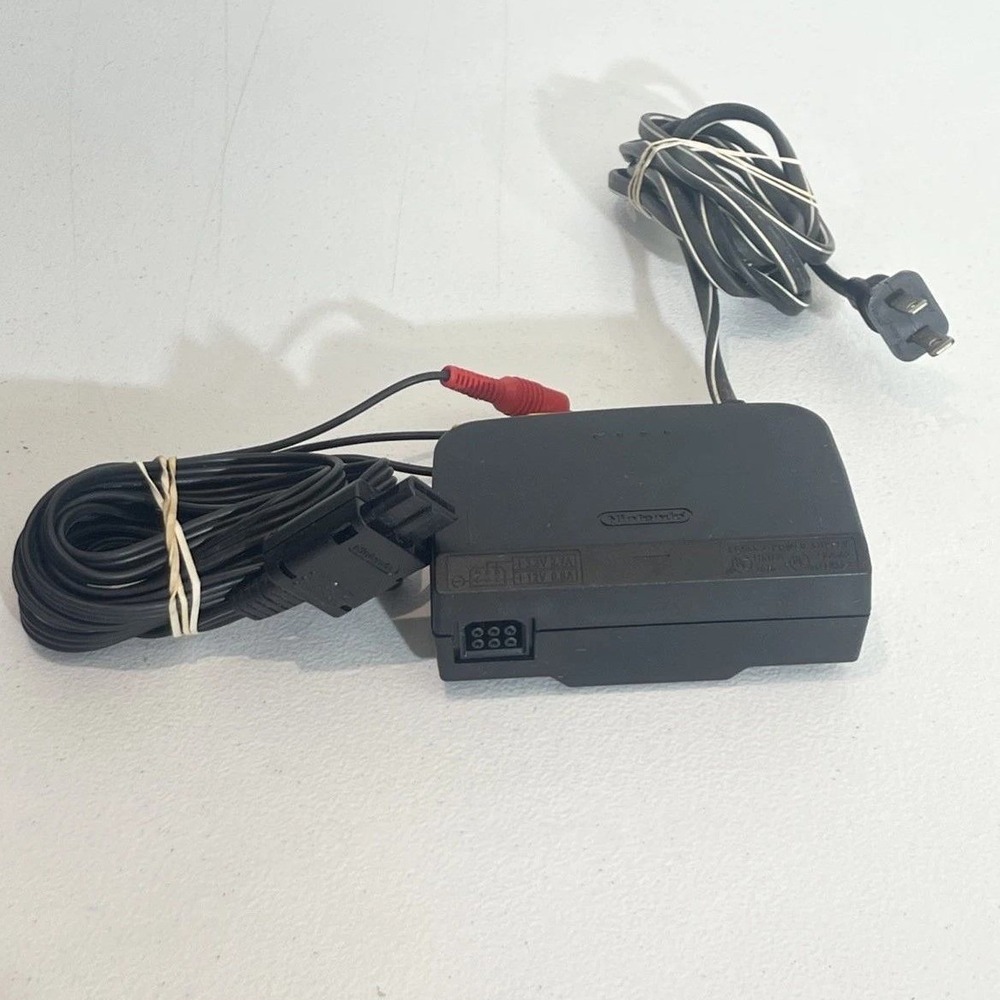 Official Nintendo 64 N64 OEM Power Supply AC Adapter NUS-002 and AV Cable Set